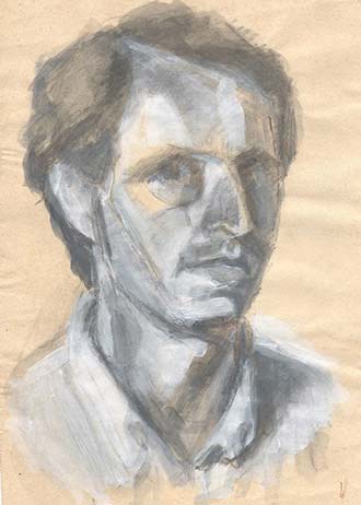 15 - Autoportrait - gouache sur papier 30x21cm