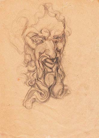 38 - Faune - crayon sanguine sur papier 30x21cm