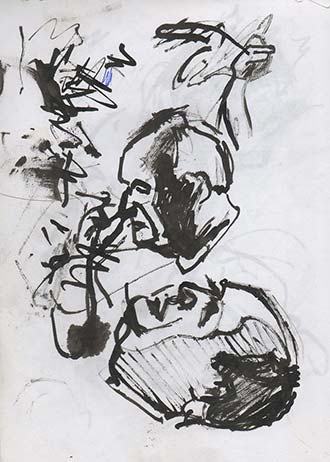 76 - Carnet - encre de chine sur papier 22x16cm